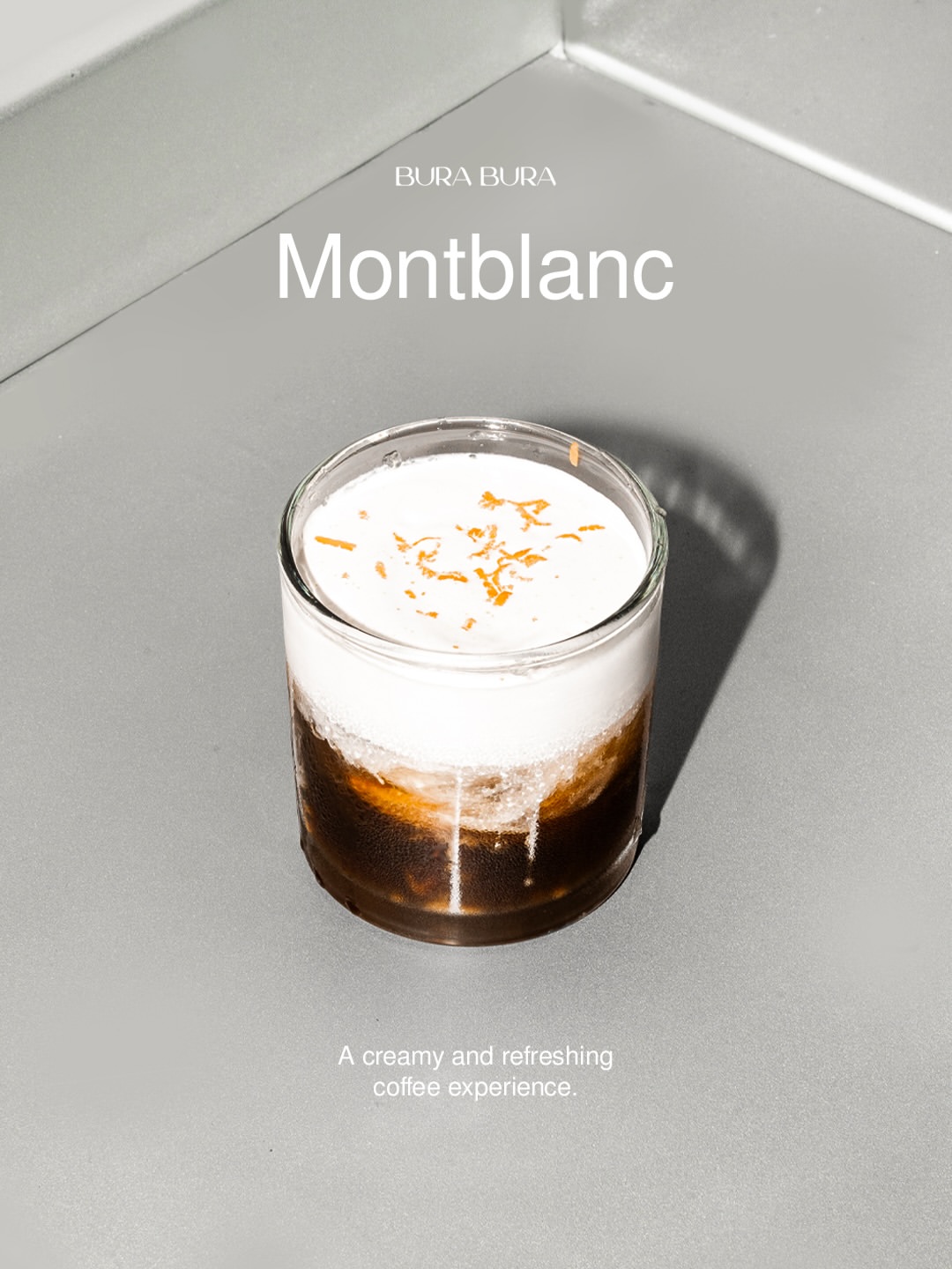Burabura Montblanc cold brew with citrus cold foam